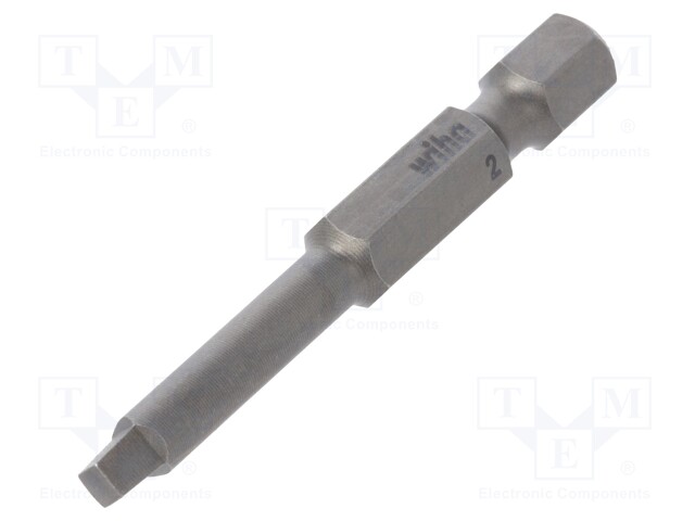 Screwdriver bit; square; #2; Overall len: 50mm