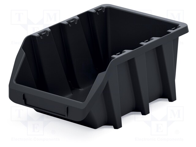 Container: cuvette; black; 158x249x114mm; KBIL25; BINEER; long