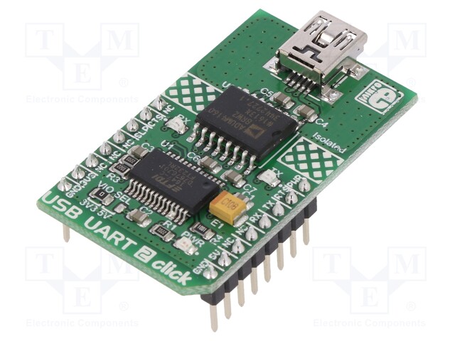 Click board; interface; UART,USB; ADUM4160BRWZ; 3.3/5VDC