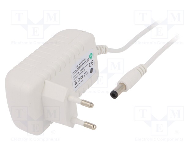 Power supply: switched-mode; 12VDC; 1A; Out: 5,5/2,5; 12W; Plug: EU