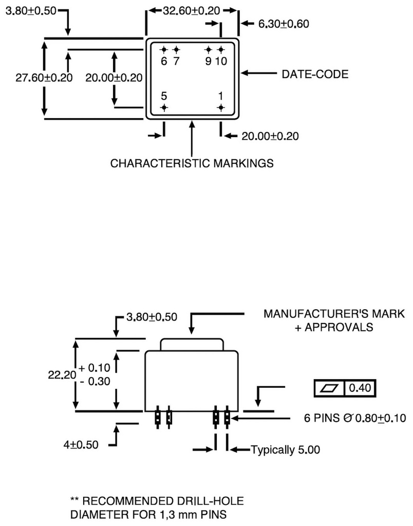 Transformer: encapsulated; 1VA; 117VAC; 9V; 111mA; Mounting: PCB