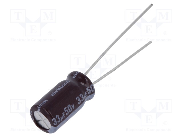 Capacitor: electrolytic; low impedance; THT; 33uF; 50VDC; ±20%