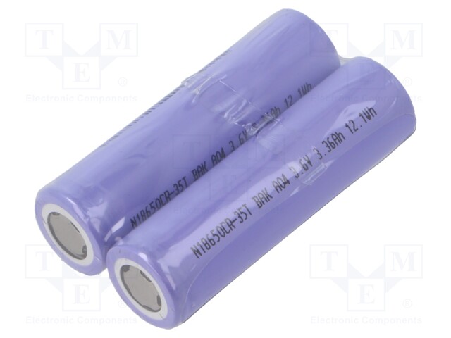 Re-battery: Li-Ion; 18650,MR18650; 3.6V; 3500mAh; Ø18.55x65.1mm