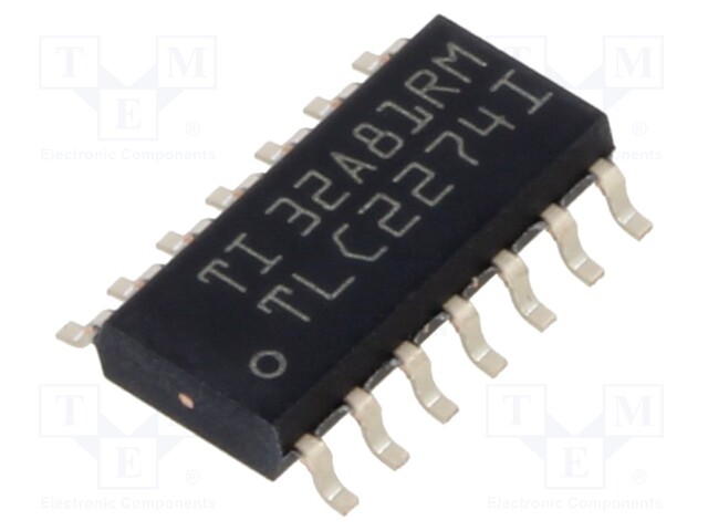 Operational Amplifier, 4 Amplifier, 2.18 MHz, 3.6 V/µs, ± 2.2V to ± 8V, SOIC, 14 Pins