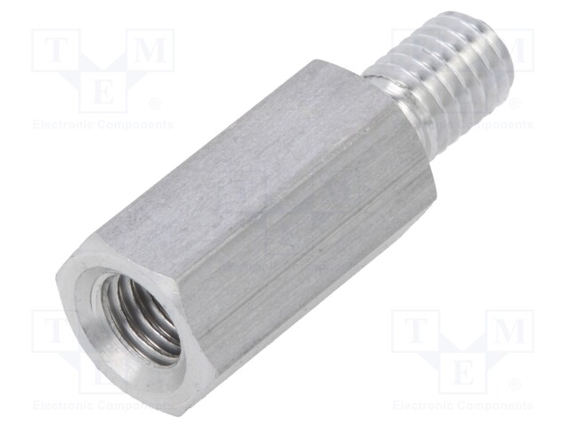 Screwed spacer sleeve; Int.thread: M5; 15mm; Ext.thread: M5