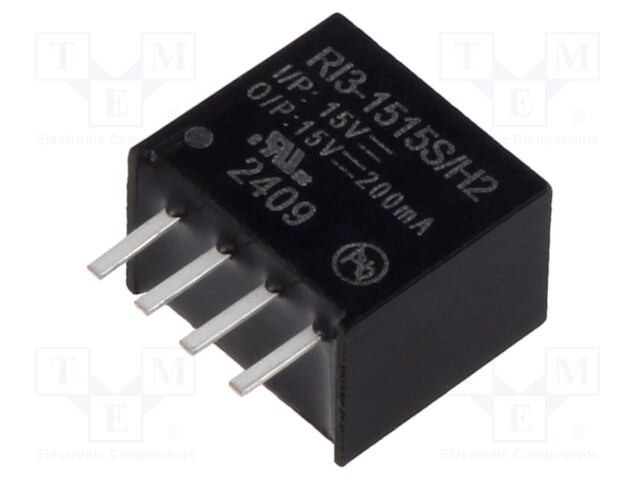 Converter: DC/DC; 3W; Uin: 13.5÷16.5V; Uout: 15VDC; Iout: 200mA; SIP4