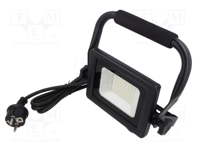 Lamp: LED flood light; 230VAC; 30W; 6400K; CRImin: 80; 2400lm