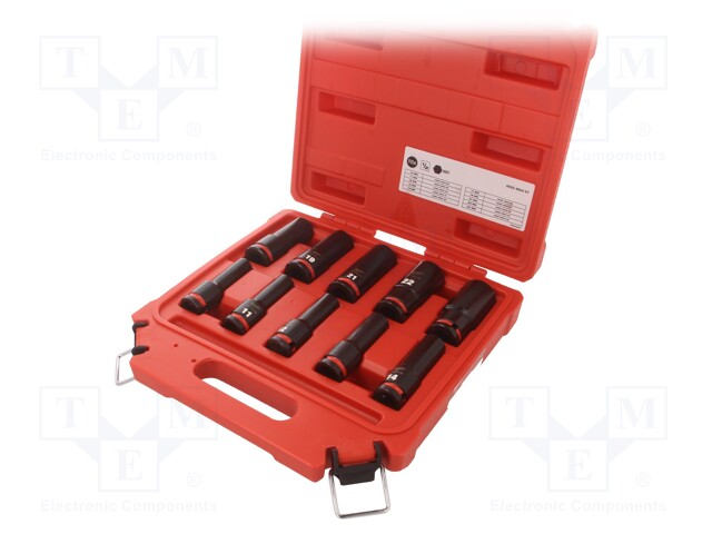 Wrenches set; 6-angles,socket spanner,impact; Mounting: 1/2"