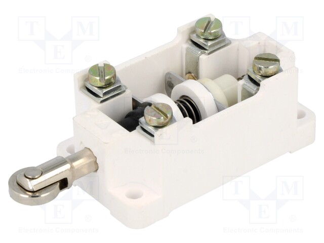 Limit switch; pusher with parallel roller; NO + NC; 16A; IP00
