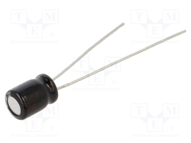 Capacitor: electrolytic; THT; 15uF; 25VDC; Ø5x7mm; Pitch: 2mm; ±20%