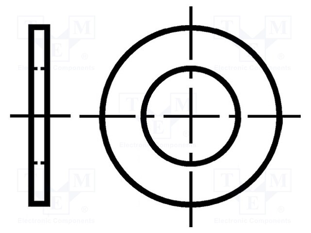 Washer; round; M4; D=8mm; h=0.8mm; steel; Plating: zinc; DIN: 1440