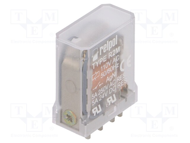 Relay: electromagnetic; DPDT; Ucoil: 110VAC; 5A/250VAC; 5A/24VDC