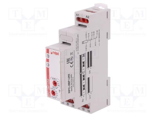 Timer; 1s÷10days; DPDT; 24VDC/8A,250VAC/8A; 12÷240VAC; 12÷240VDC