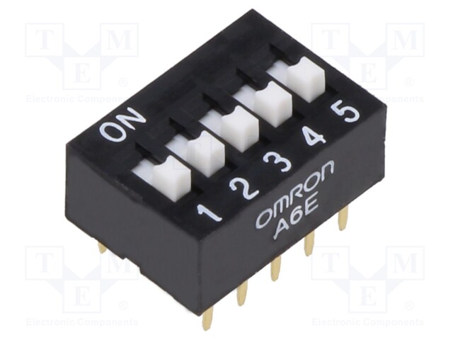 Switch: DIP-SWITCH; Poles number: 5; ON-OFF; 0.025A/24VDC; Pos: 2