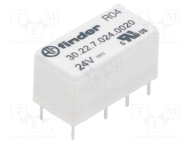 Relay: electromagnetic; DPDT; Ucoil: 24VDC; Icontacts max: 3A; PCB