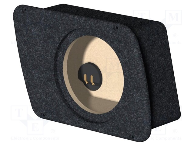 Car loudspeaker enclosure; MDF; black melange; textil; 8l; 200mm