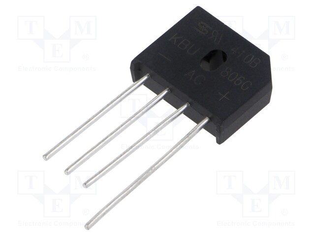 Bridge rectifier: single-phase; 8A; flat; THT