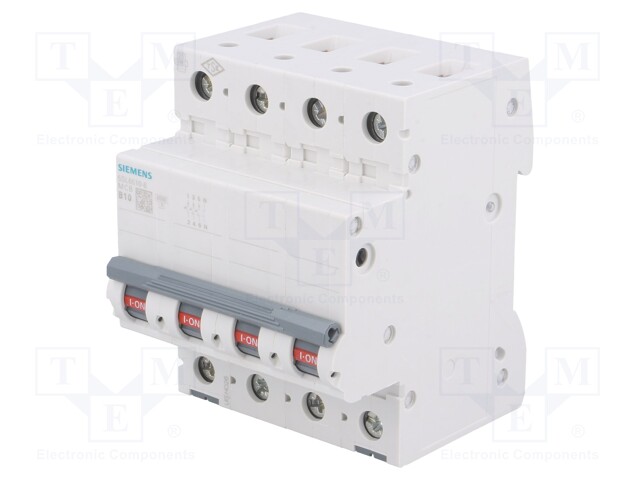 Circuit breaker; 400VAC; Inom: 10A; Poles: 3+N; DIN; Charact: B; 6kA