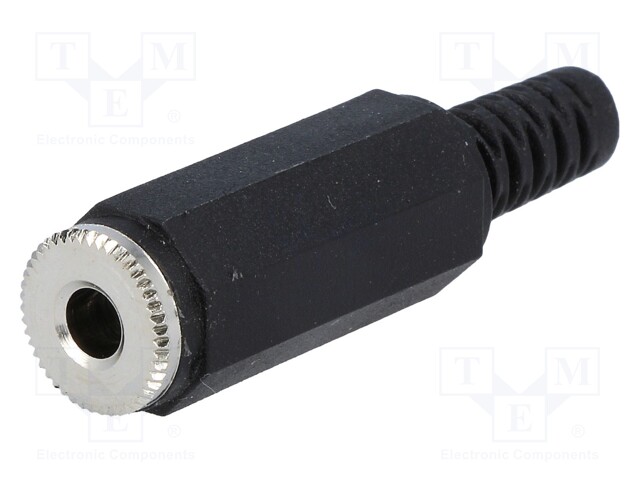 Plug; Jack 3,5mm; female; mono; straight; for cable; soldering