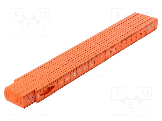 Folding ruler; L: 2m; Width: 15mm; Colour: orange