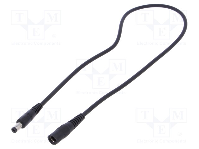 Cable; DC 5,5/2,1 socket,DC 5,5/1,7 plug; straight; 1mm2; black