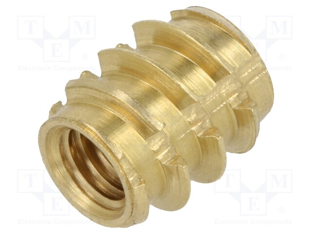 Threaded insert; brass; M5; BN: 37879; L: 10mm; FOAMSERT®