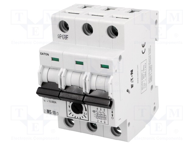 Motor breaker; 4kW; 220÷440VAC; DIN; 6.3÷10A; IP20; -25÷50°C