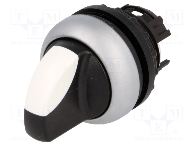 Switch: rotary; Stabl.pos: 2; 22mm; white-black; Illumin: none; IP66