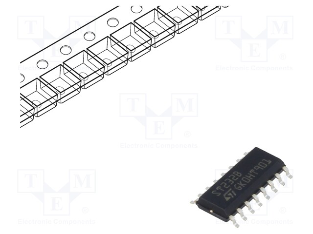 IC: interface; transceiver; RS232; 220kbps; SO16; 5VDC