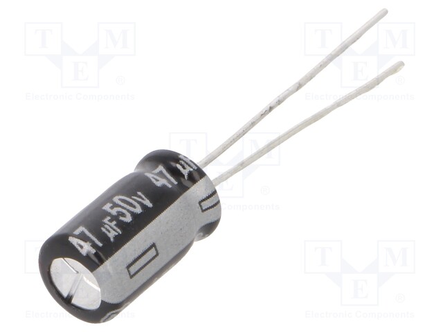 Electrolytic Capacitor, 47 µF, 50 V, EB Series, ± 20%, Radial Leaded, 5000 hours @ 105°C