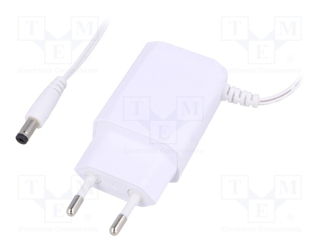 Power supply: switched-mode; 12VDC; 0.5A; Out: 5,5/2,1; 6W; Plug: EU