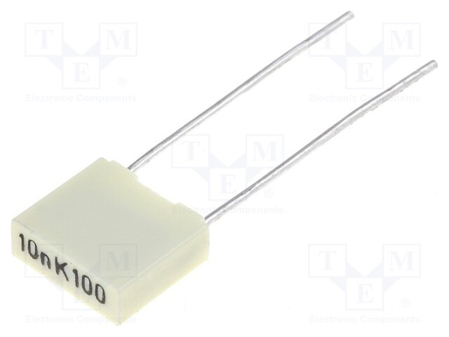 Capacitor: polyester; 10nF; 63VAC; 100VDC; Pitch: 5mm; ±10%