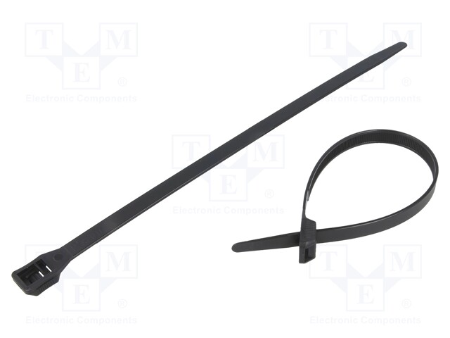 Cable tie; L: 257mm; W: 8.9mm; polyamide; 552N; black; Ømax: 65mm