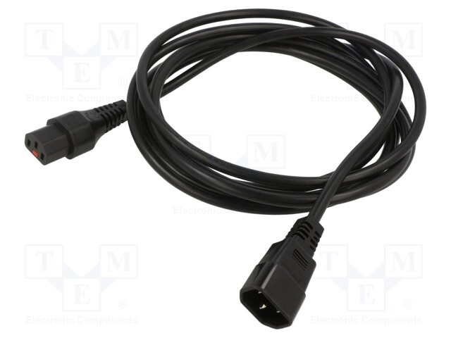 Cable; IEC C13 female,IEC C14 male; 3.5m; with IEC LOCK locking