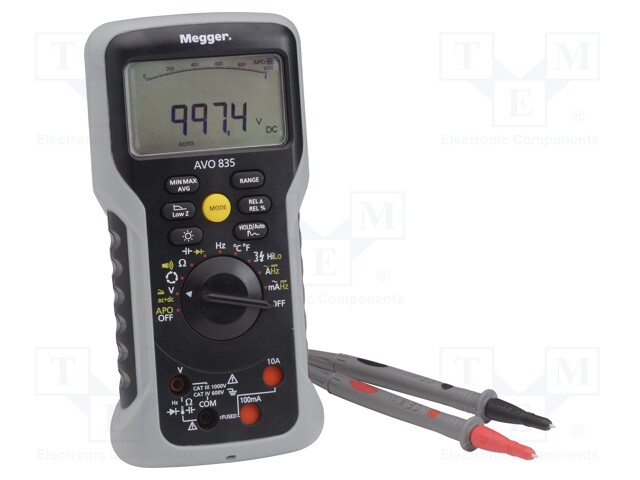 Digital multimeter; LCD 4,5 digit (10000),bargraph; True RMS