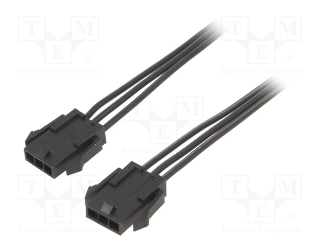 Cable; Micro-Fit 3.0; male-male; PIN: 3; 0.4m; 4A; Insulation: PVC