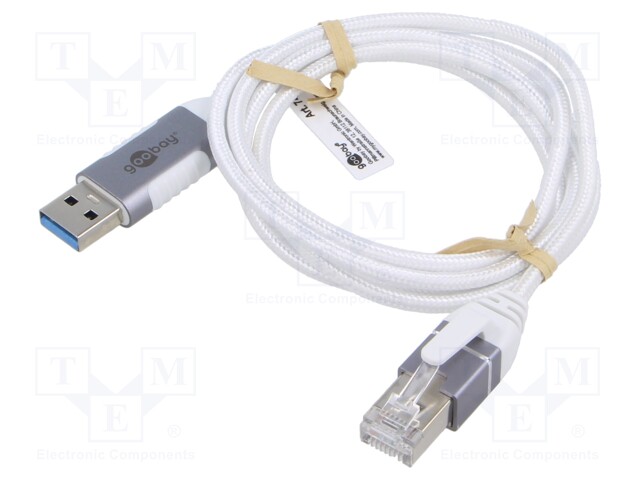 Cable; slim,USB 3.0; RJ45 plug,USB A plug; nickel plated; 1m