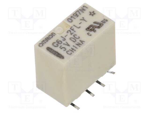 Relay: electromagnetic; DPDT; Ucoil: 5VDC; 0.3A/125VAC; 1A/30VDC