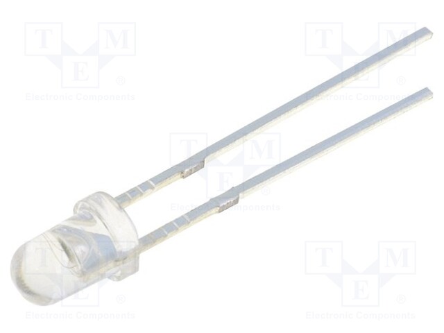 LED; 3mm; bipolar; white cold; 3000mcd; 30°; Front: convex; LED AC