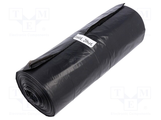 Trash bags; LDPE; Colour: black; 20pcs; 160l