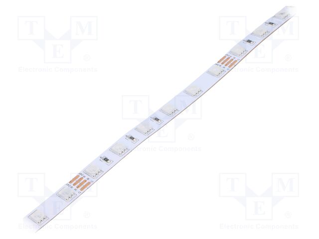 LED tape; RGB; 5050; 24V; LED/m: 60; 10mm; white PCB; IP20; 120°