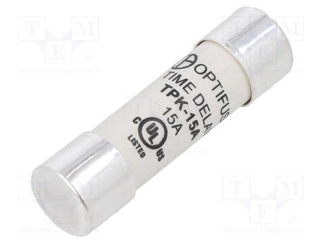 Fuse: fuse; time-lag; 15A; 500VAC; cylindrical,industrial