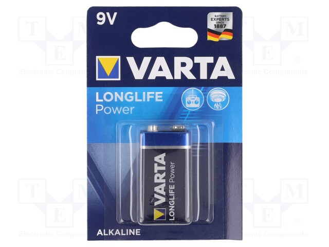 Battery: alkaline; 9V; 6F22; LONGLIFE Power; Batt.no: 1