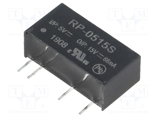 Converter: DC/DC; 1W; Uin: 4.5÷5.5V; Uout: 15VDC; Iout: 66mA; SIP7