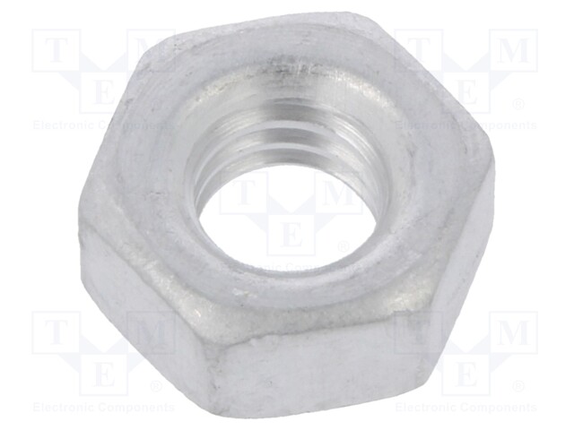 Nut; hexagonal; M4; aluminium; 7mm; BN: 599; DIN: 934; ISO: 4032