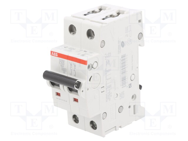 Circuit breaker; 400VAC; Inom: 50A; Poles: 2; DIN; Charact: C; 6kA