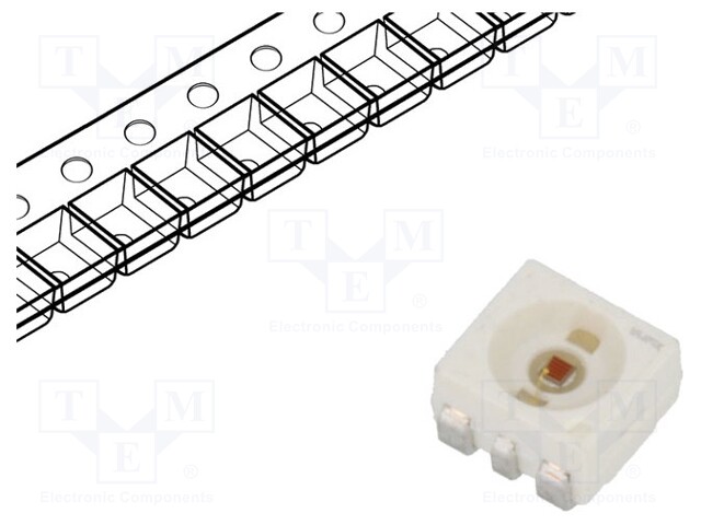 LED; SMD; 3528,PLCC6; red; 12100÷24200mlm; 3.55÷9cd; 3.5x2.8x1.7mm