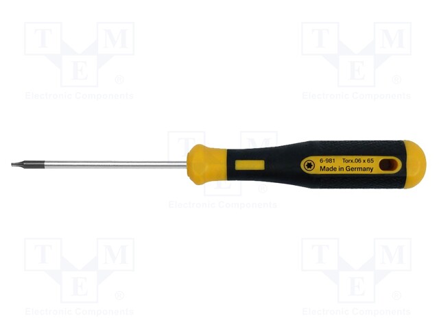 Screwdriver; Torx®; TX06; POWERline; Blade length: 65mm