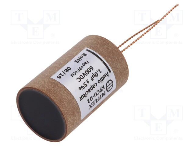 Capacitor: copper-polypropylene-paper; 1uF; 600VDC; ±5%; Ø44x70mm