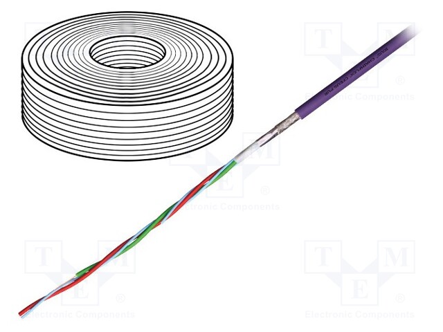 Wire: data transmission; chainflex® CFBUS.PUR; 2x0,25mm2; PUR